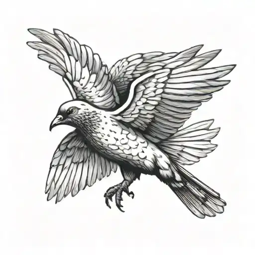 Pigeon With Open Wings Landing On Vb Stubby
