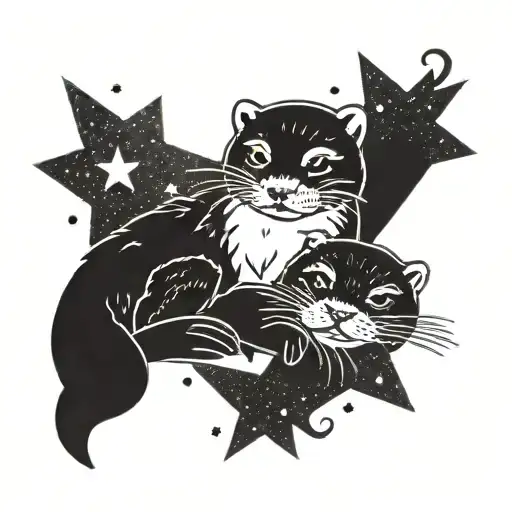 Little Star And Otter Lying Down