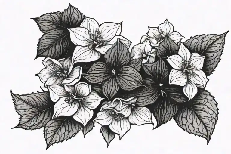 Hydrangea Flower Intertwined