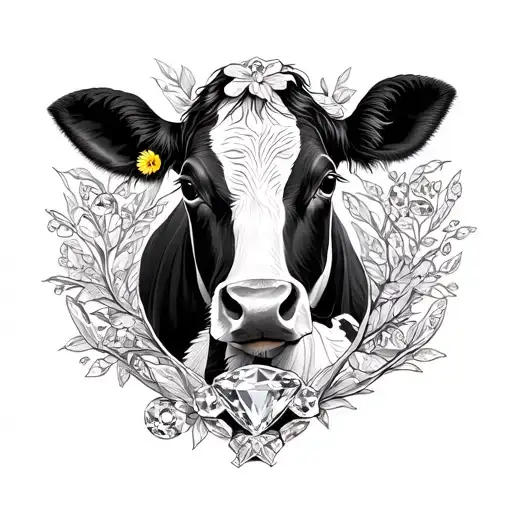 Memorial Of Mother With Diamonds And Baby Cow