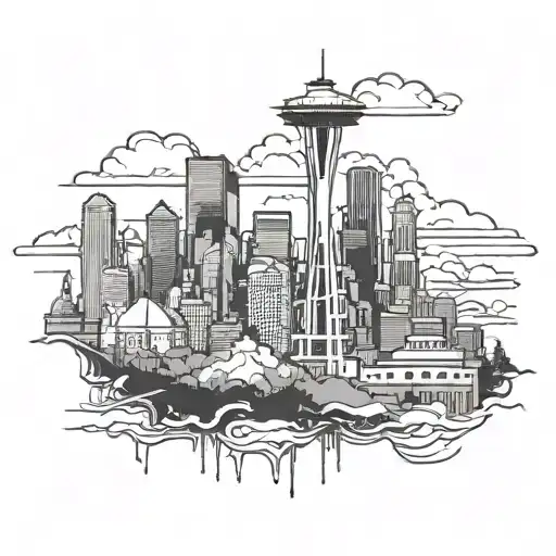 Seattle Skyline Silohuette