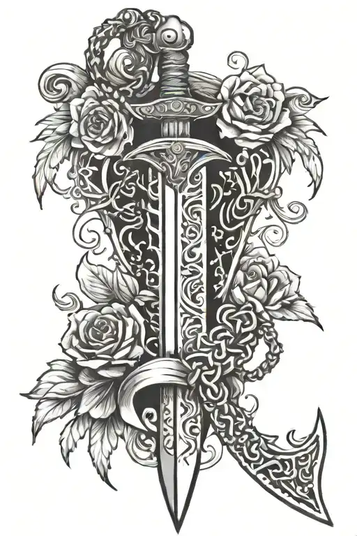 A Dagger With A Chain That Cuts Through