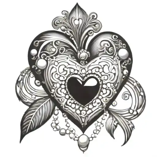 Heart Jewel With Pearls