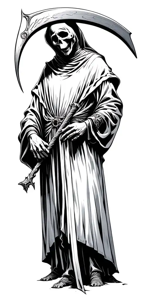 Grim Reaper Holding A Scythe