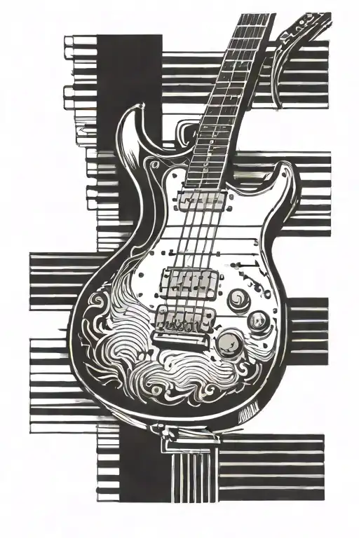 Simple Guitar Neck And Piano Keys