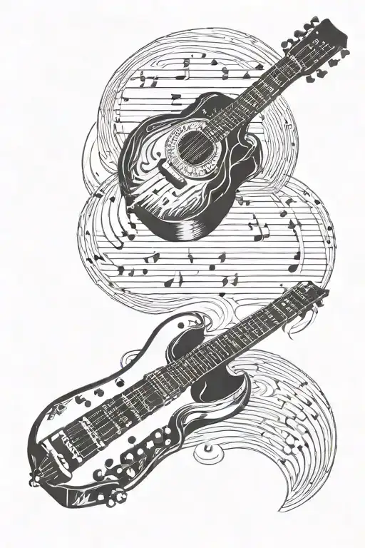 Guitar With Piano Keys On Neck