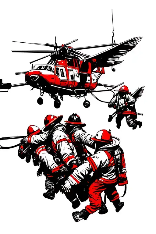 Thin Red Line Firefighters Rescuing People