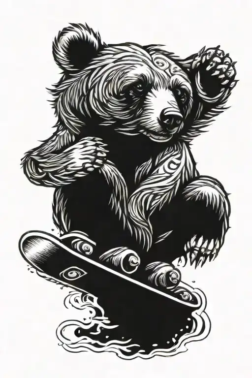 Bear Skateboarding