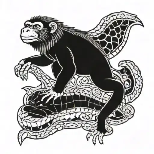 Monkey On A Crocodile