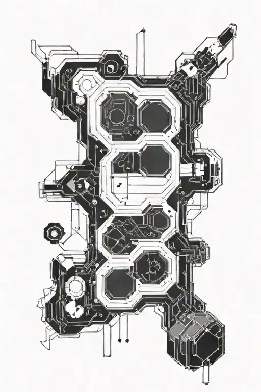 Incorporate Intricate Circuit Patterns Into A Cyberpunk Themed Sleeve Design