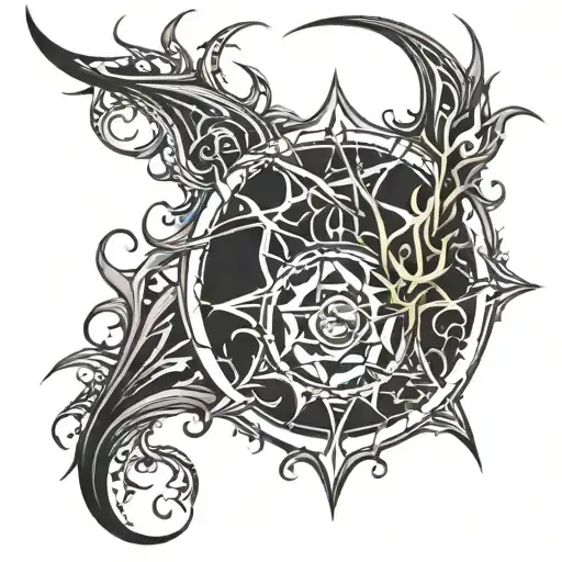Gothic Tribal Sleeve With Thorns Surrounded