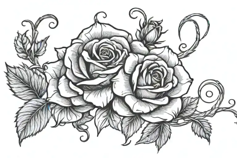 Blue Roses Intertwined