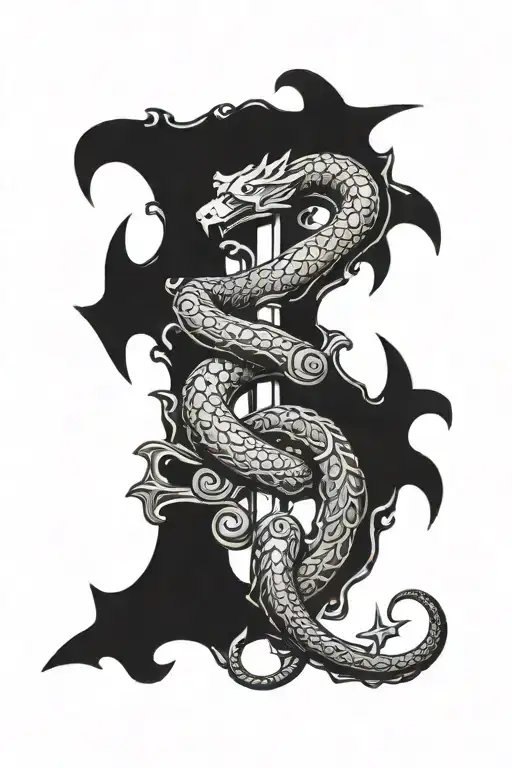 Oroborus Serpent Surrounding An Anchor