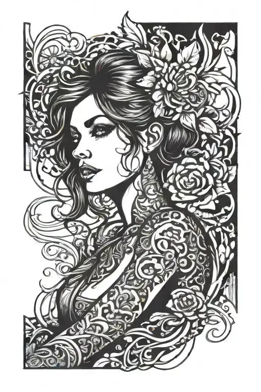 Woman Tattooed On Arm