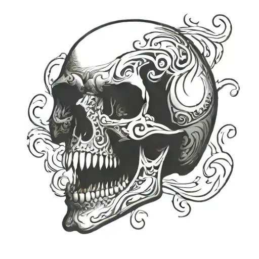 Scary Calligraphic Skull