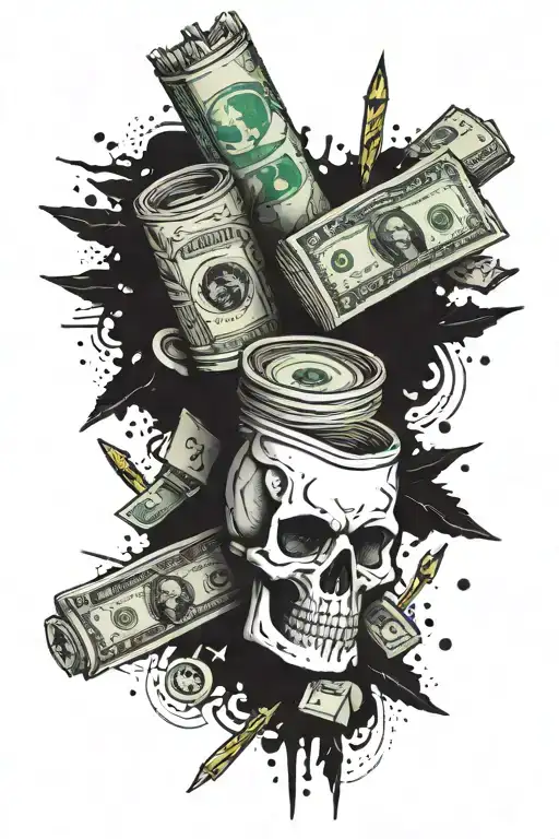 Money Bundle And Bullets