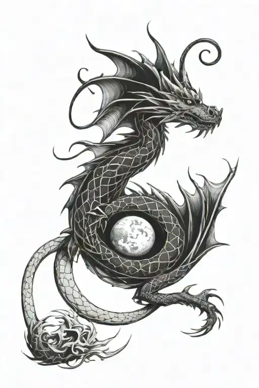 Dragon And Moon