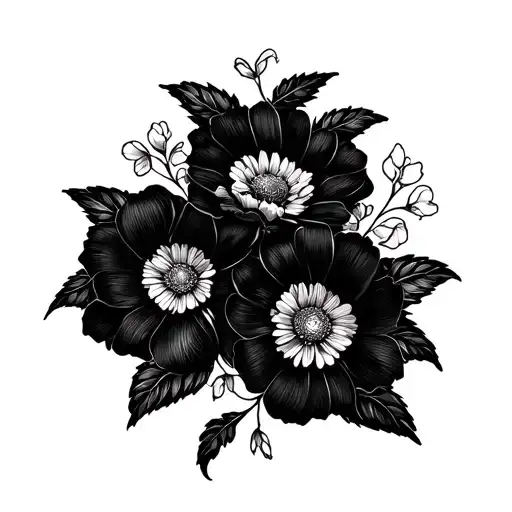 Best Friend Tattoo For Female With Flowers Blooming