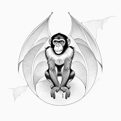A Monkey With Bat Wings Standing