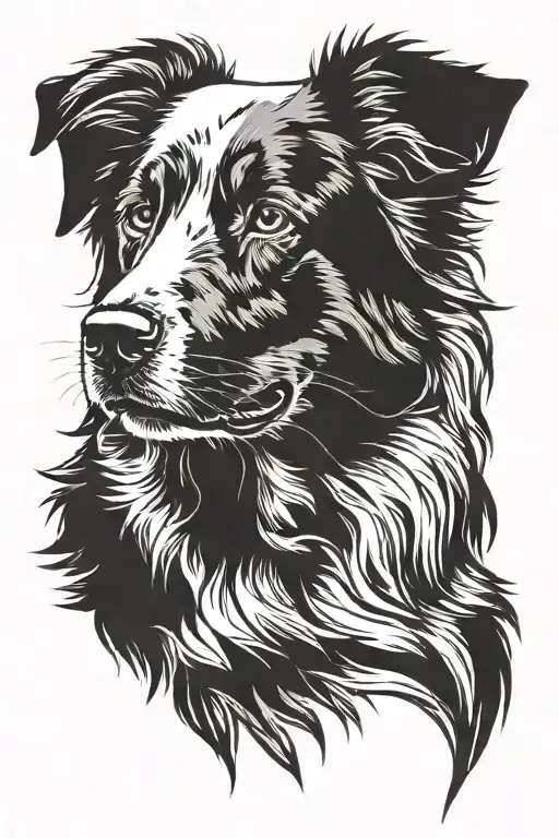 Australian Shepherd Silhouette Formed