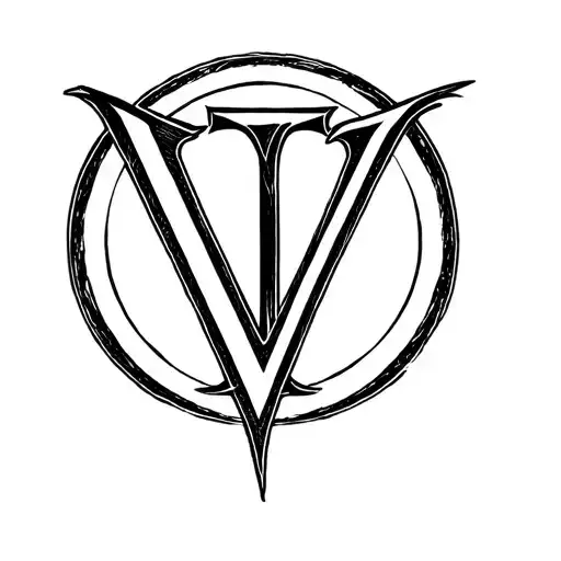 Intertwined Letters V And I Inside Of Circle