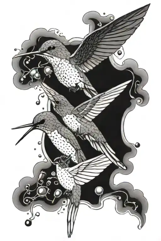 Hummingbird And Smoke With M&m's Discreetly Written Inside