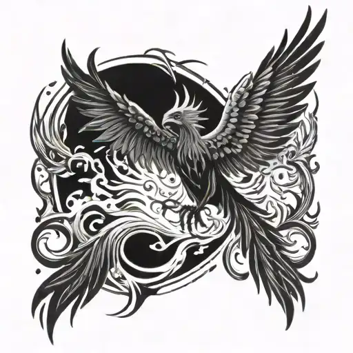 Phoenix Rising From Ashes With The Text Fireproof