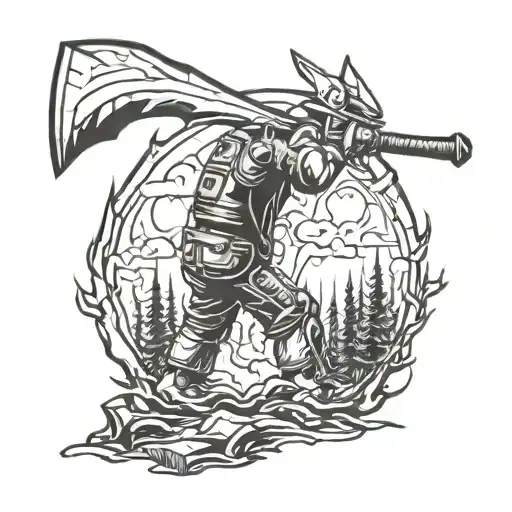 Wildfire Holding An Axe
