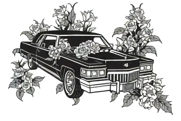 A 1982 Coupe Deville Surrounded By Flowers