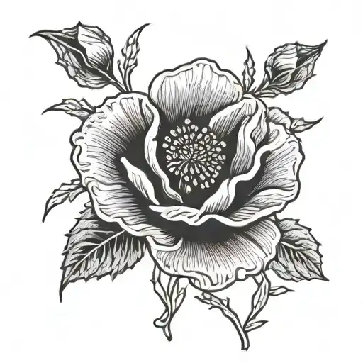 Poppy Flower Intertwined