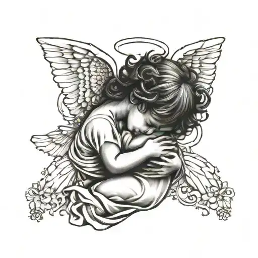 Angel Holding Baby Boy