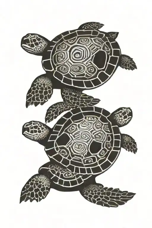 Turtle And Sea Turtle Swimming