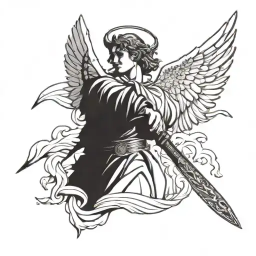 Angel Holding A Sword