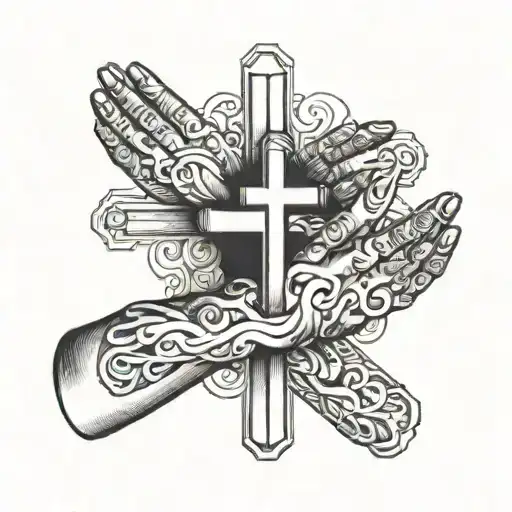 Praying Hands Cross