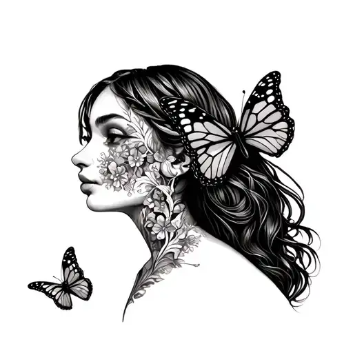 Veronica With Butterflys
