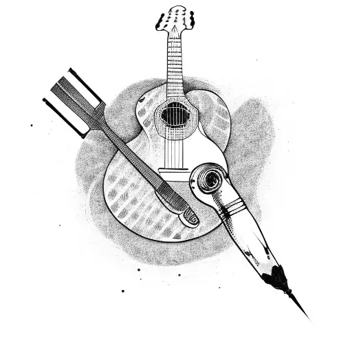 A Paintbrush And A Guitar Merging Together