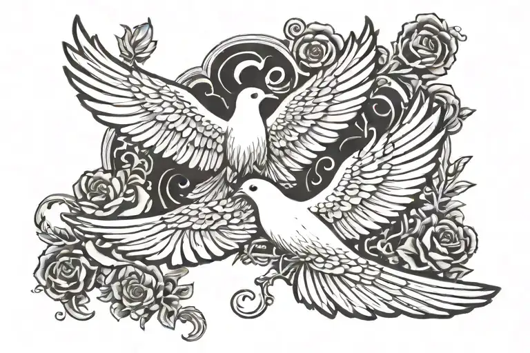 Word Family With A Dove Flying