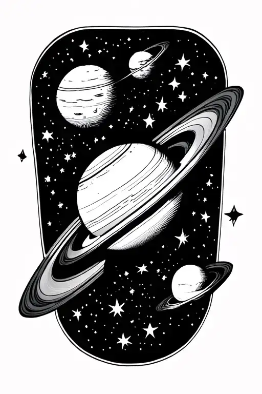 Saturn With Stars
