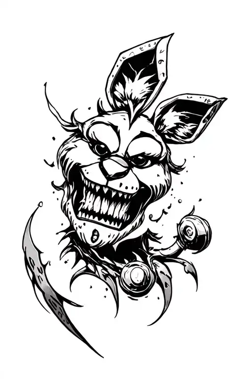 White Ink Springlock Scar Fnaf Tattoo Design