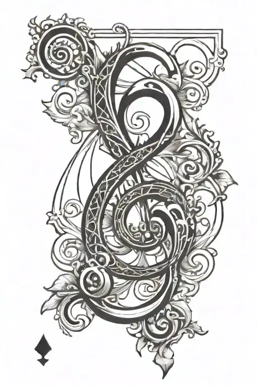 Playing Card With Trreble Clef Intertwined Within