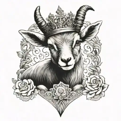 Baby Goat Full Body With A Crown