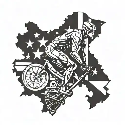 Ironman Triathlon M-dot Logo Filled In With California State Flag