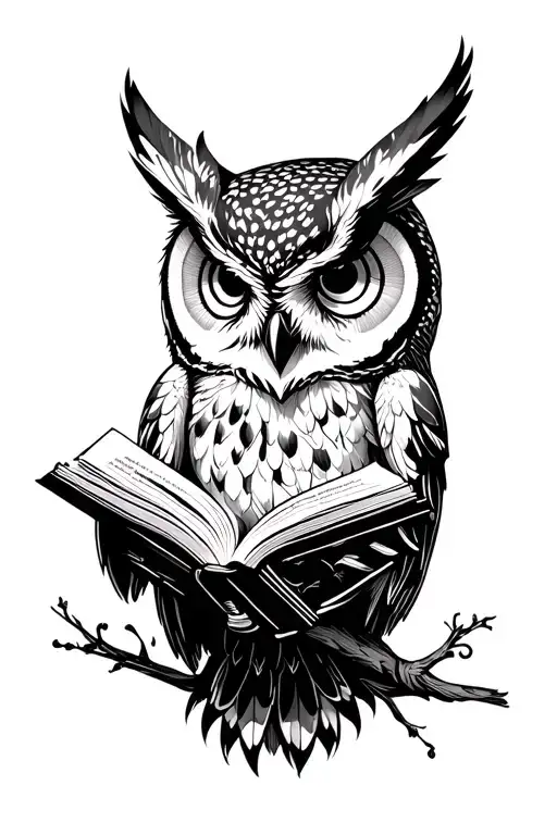 Owl Reading A Book