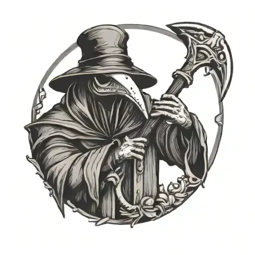 Plague Doctor Holding A Scythe