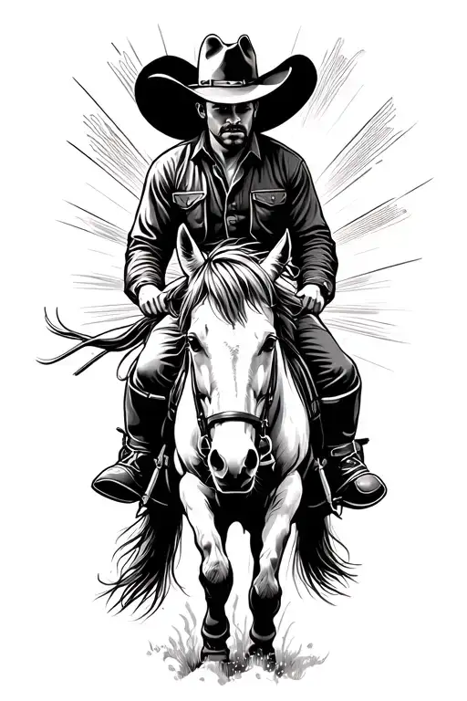 Cowboy Riding A Horse