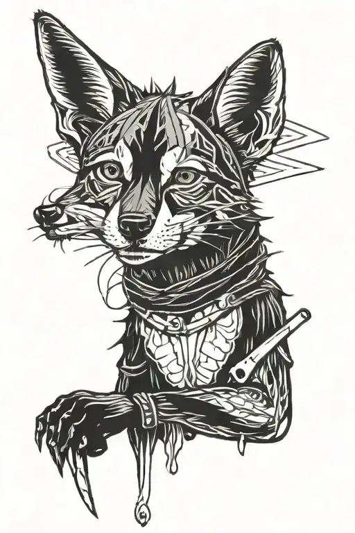 Jackal With Knife Intertwined