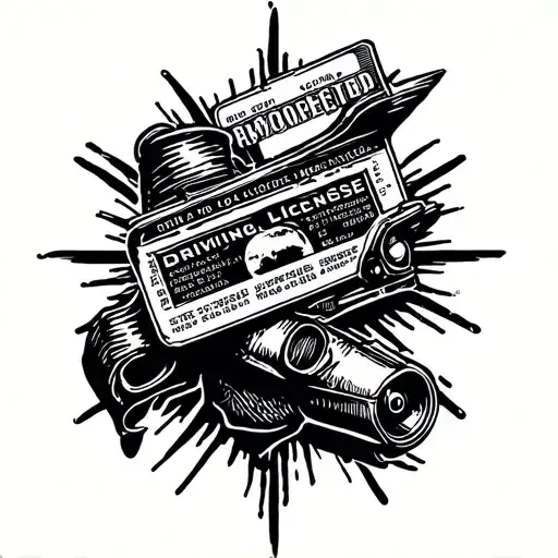Driving License Confiscated Tattoo Design