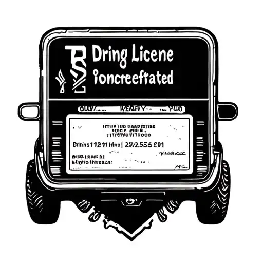 Driving License Confiscated Tattoo Design Simple