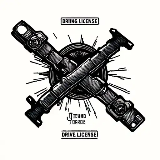 Driving License Confiscated Tattoo Design Simple