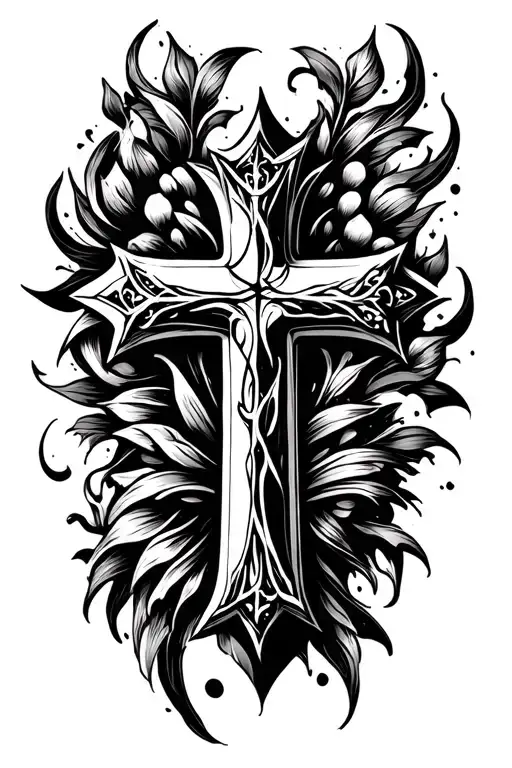 Cross Tattoo Design Combining Elements
